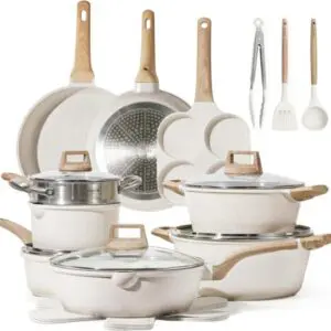 Carote Nonstick Granite Cookware Sets 21Pcs Pots and Pans