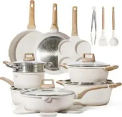 Carote Nonstick Granite Cookware Sets 21Pcs Pots and Pans