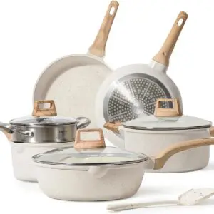 Carote Nonstick Cookware sets White Granite Induction Cookware