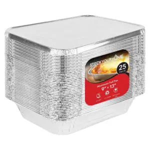 Our 9x13 Foil Pans with Lids are perfect for BBQ grilling. These pans can handle everything – from baking cakes and other treats to grilling or roasting hearty meats.