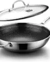 The DOTCLAD 12-inch Hybrid Wok Pan with Lid stands out as a superior choice for amateur and seasoned chefs.