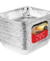 The Aluminum Pans 9x13 Disposable Foil is incredibly versatile. Whether baking a decadent chocolate cake, grilling juicy steaks, roasting a medley of vegetables, or preserving the freshness of fruits, these pans can handle it all.