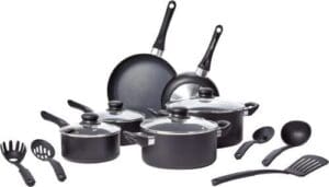 Best Non-Stick Cookware Sets Amazon Basics 15-Piece Set