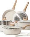 Carote Nonstick Cookware sets White Granite Induction Cookware