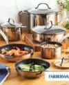 Elevate your culinary experience with the Farberware Millennium Stainless Steel Nonstick Cookware Set.