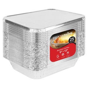 Our 9x13 Foil Pans with Lids are perfect for BBQ grilling. These pans can handle everything – from baking cakes and other treats to grilling or roasting hearty meats.