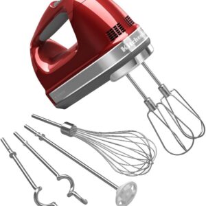 The KitchenAid 9-Speed Digital Hand Mixer boasts nine distinct speed settings, each tailored for specific mixing tasks.