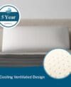 LUCID Talalay Latex Foam Pillow Mid Loft Medium Plush Feel