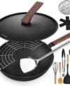 Look no further than the AOSION 13'' Carbon Steel Wok Pan 12 Piece & Stir-Fry Pans Set. This all-in-one set is designed to make cooking easier, healthier, and more efficient.