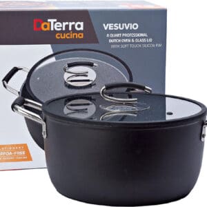 The Professional 8 Quart Nonstick Dutch Oven with Glass Lid by DaTerra Cucina is a standout piece that offers superior performance, durability, and versatility.